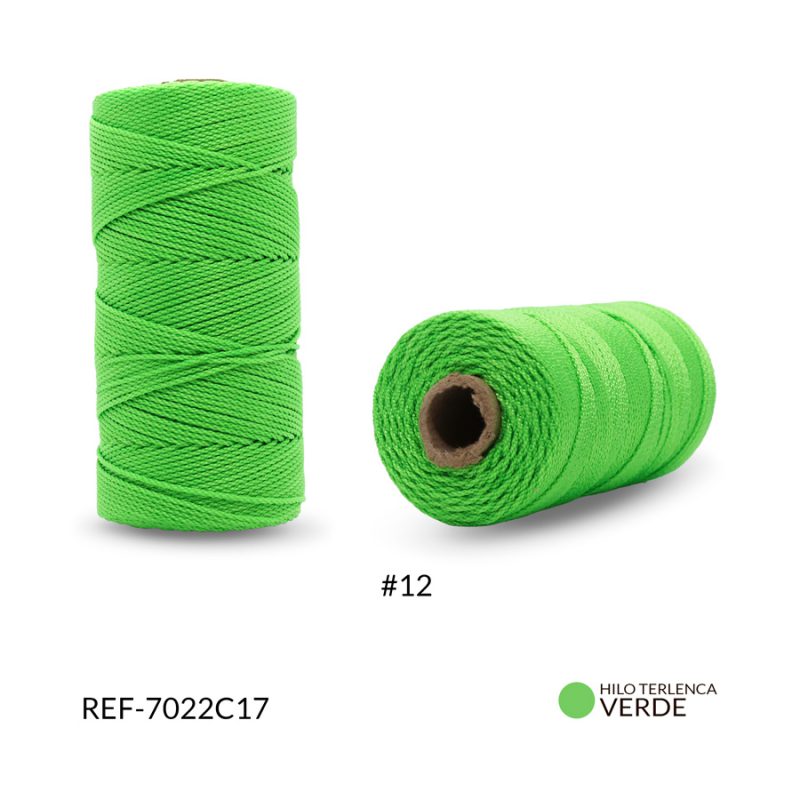 Hilo terlenca verde flourecente #12 / x rollo (100 Grm aproximado) / Ref-7022C17 / Ref-7022C17