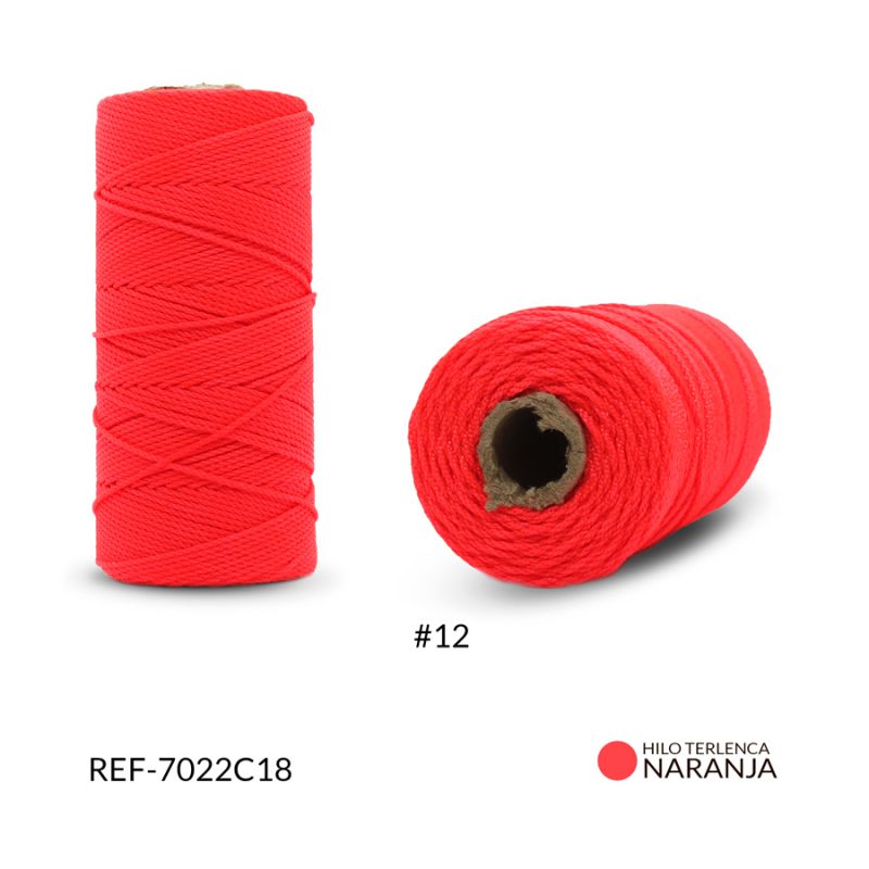 Hilo terlenca #12 color naranja flourecente / x rollo (100 grm aproximados) / Ref-7022C18 / Ref-7022C18