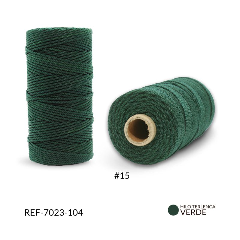 Hilo terlenca #15 color verde militar / x rollo (100 grm aproximados) / REF-7023-104
