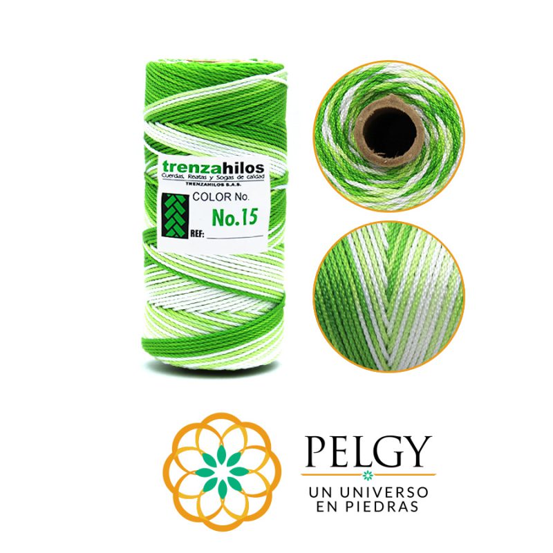 HILO TERLENCA  # 15 MIXTO BLANCO-VERDE (25) / x ROLLO / ref - 7023-25