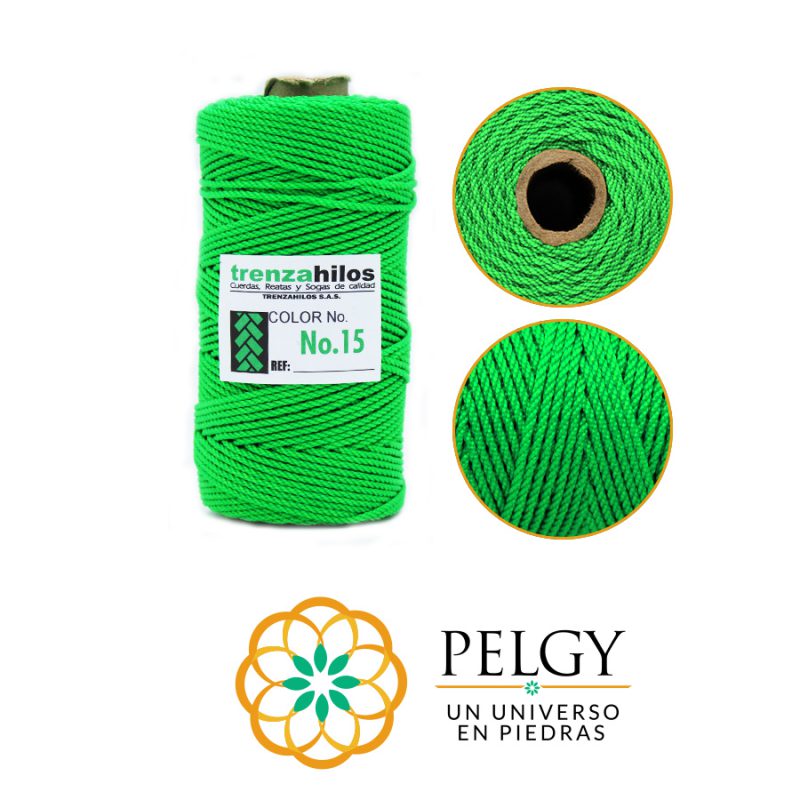 Hilo terlenca #15 verde fluoresente (17) / x rollo /  Ref-7023C17 / Ref-7023C17