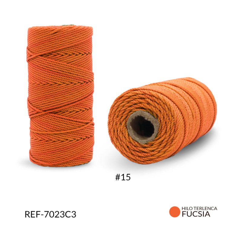 Hilo terlenca #15 color naranja  / x rollo (100 grm aproximados) / REF-7023C3
