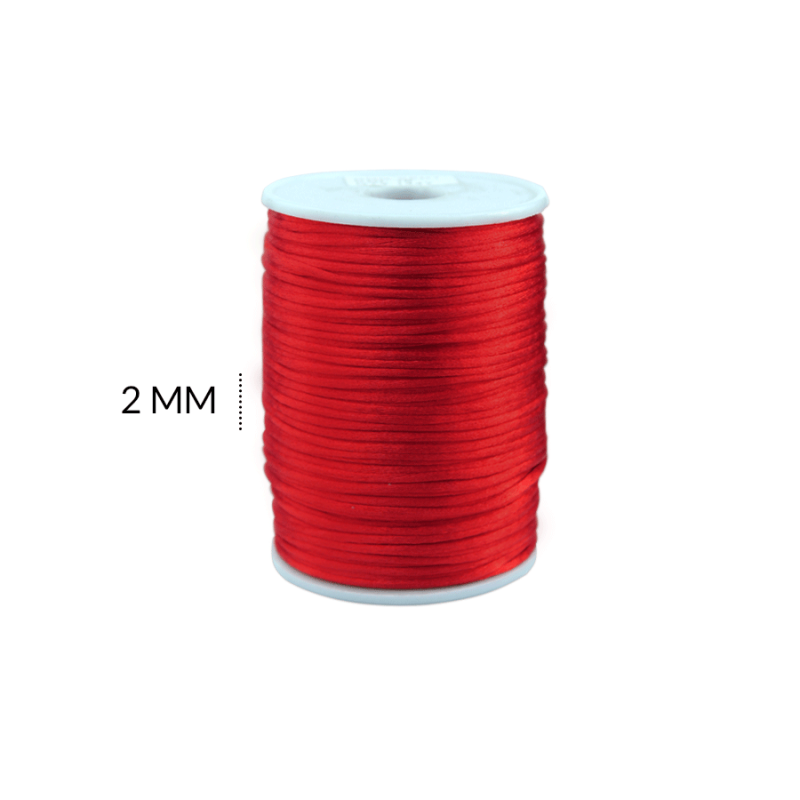 CORDON SEDA ROJO 2MM / rollo x 130 mtr aprox / Ref-7040C5