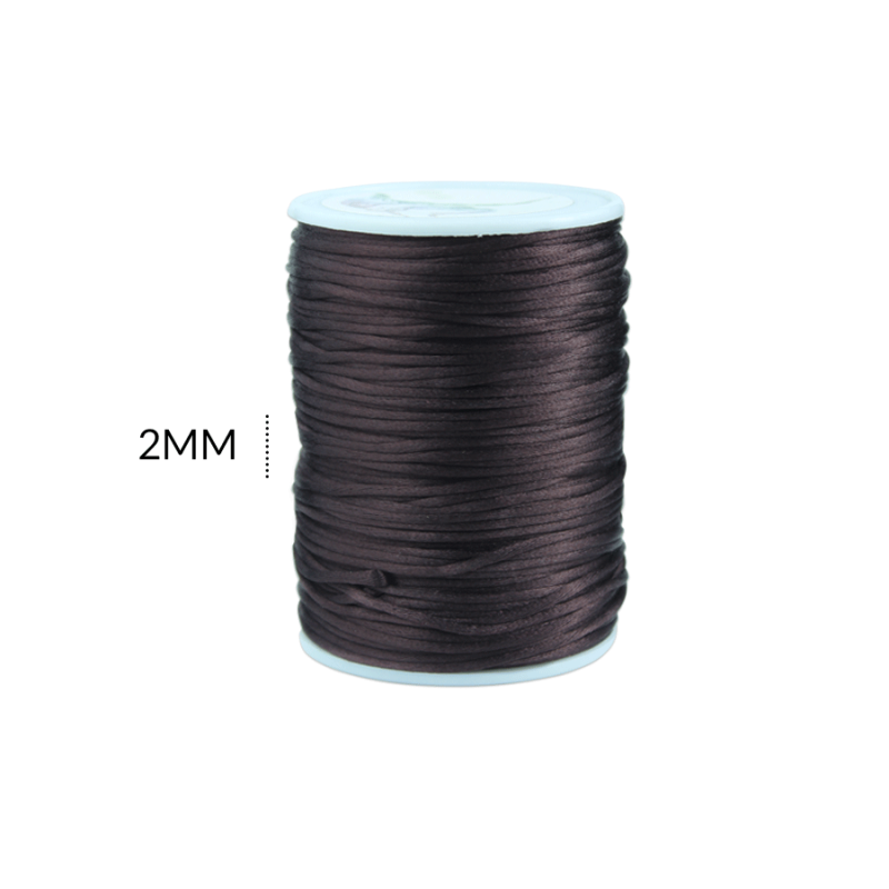 Cordón seda café 2mm / rollo x 130 mtr aprox / Ref-7040C65 / Ref-7040C65
