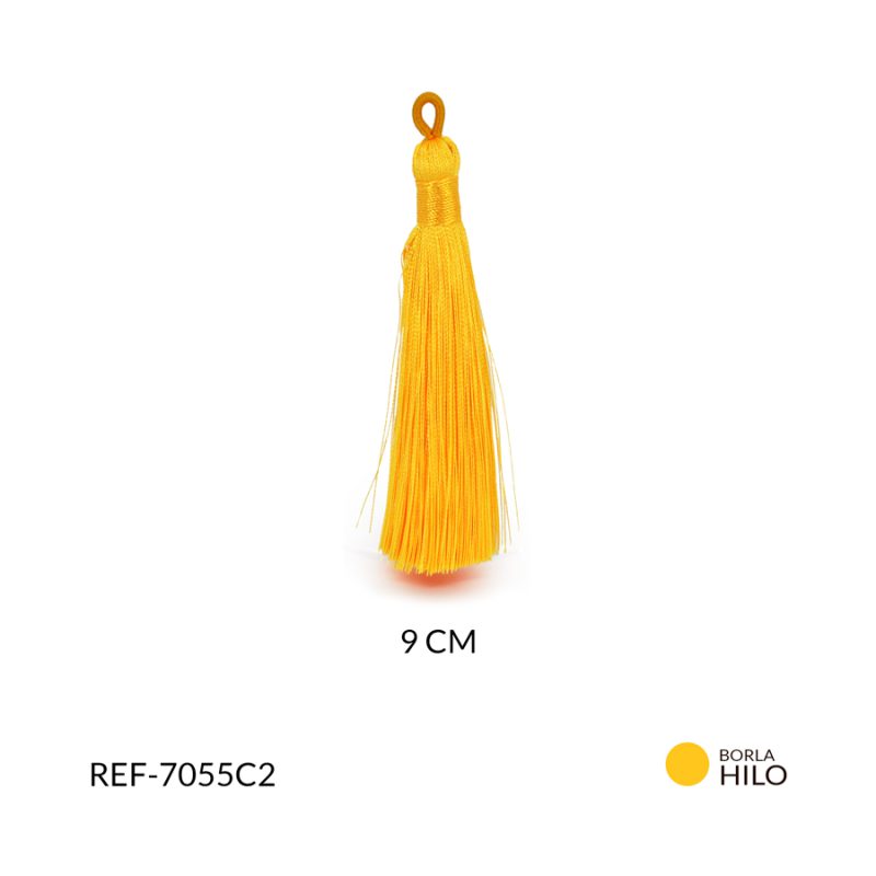 Borla Amarilla hilo cordon 9 cm / x par / Ref-7055C2 / Ref-7055C2