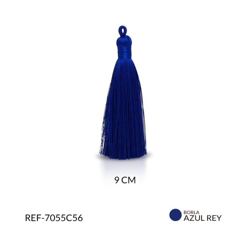 Borla azul rey hilo cordon 9 cm / x par /  Ref-7055C56 / Ref-7055C56