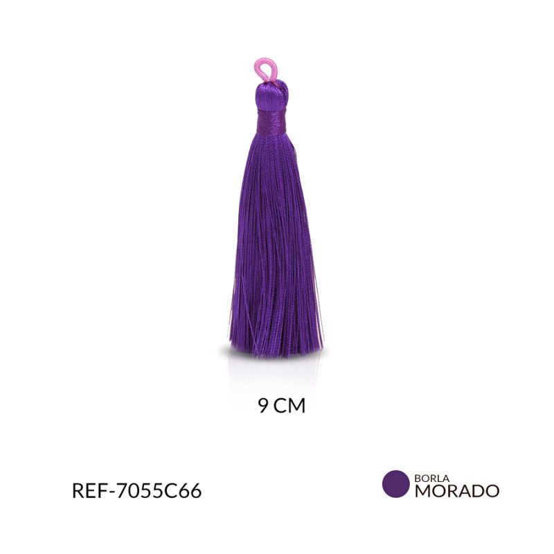 BORLA MORADO HILO CORDON 9CM x PAR / Ref-7055C66