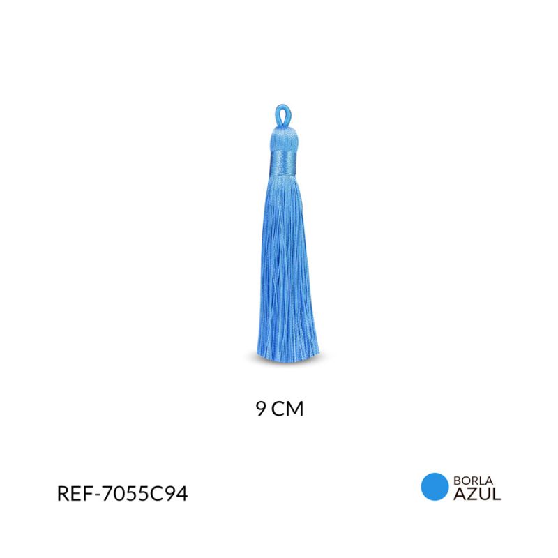 BORLA AZUL Z. HILO CORDON 9CM / x PAR / Ref-7055C94