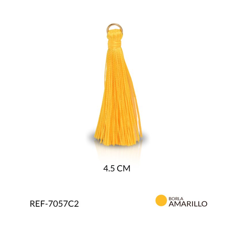 BORLA AMARILLO HILO CORDON 4.5CM / x PAR / Ref-7057C2