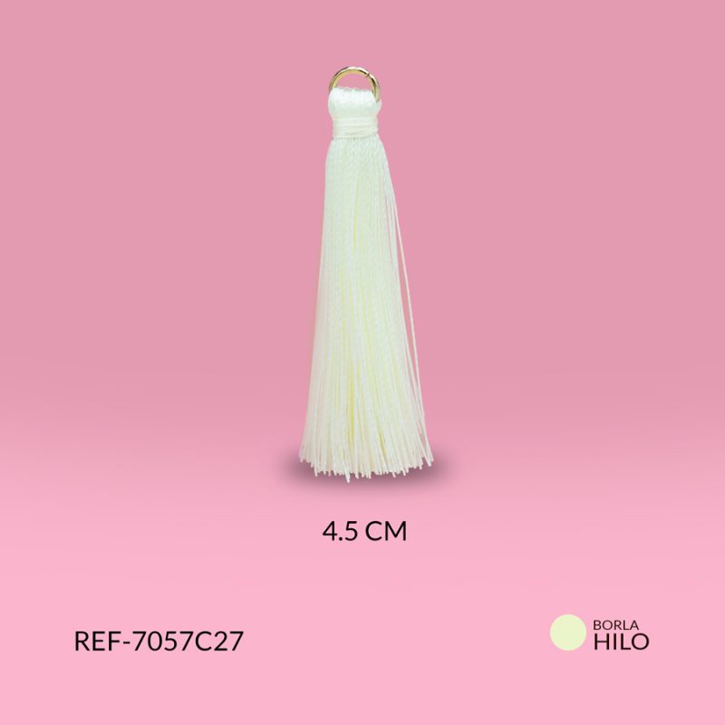 Borla hilo blanco hueso 4.5 cm / x par / Ref-7057C27 / Ref-7057C27