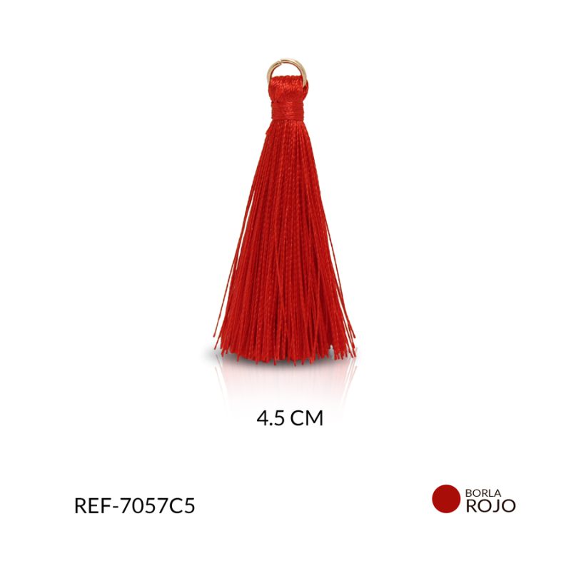 BORLA ROJO B. HILO CORDON 4.5CM / x PAR / Ref-7057C5