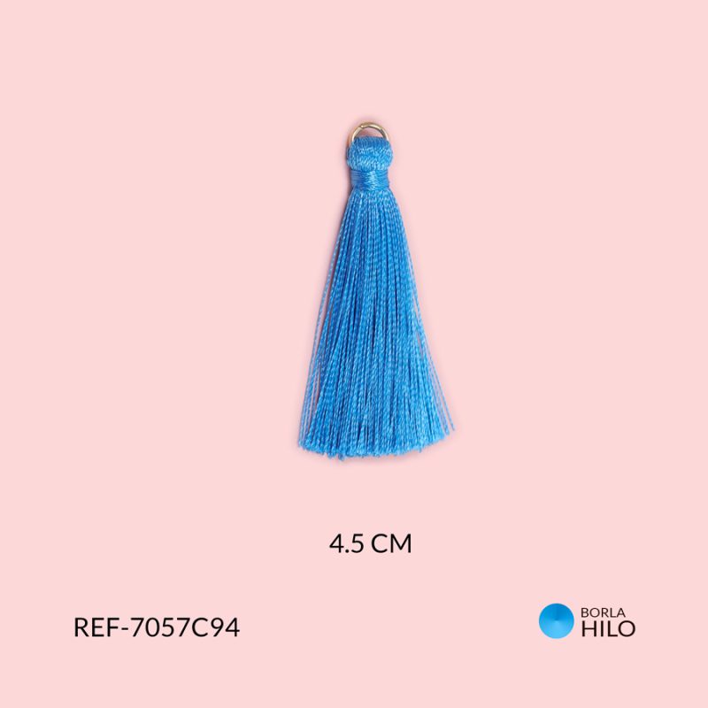 Borla Azul zafiro hilo 4.5cm / paquete x 2 unidades / Ref-7057C94 / Ref-7057C94