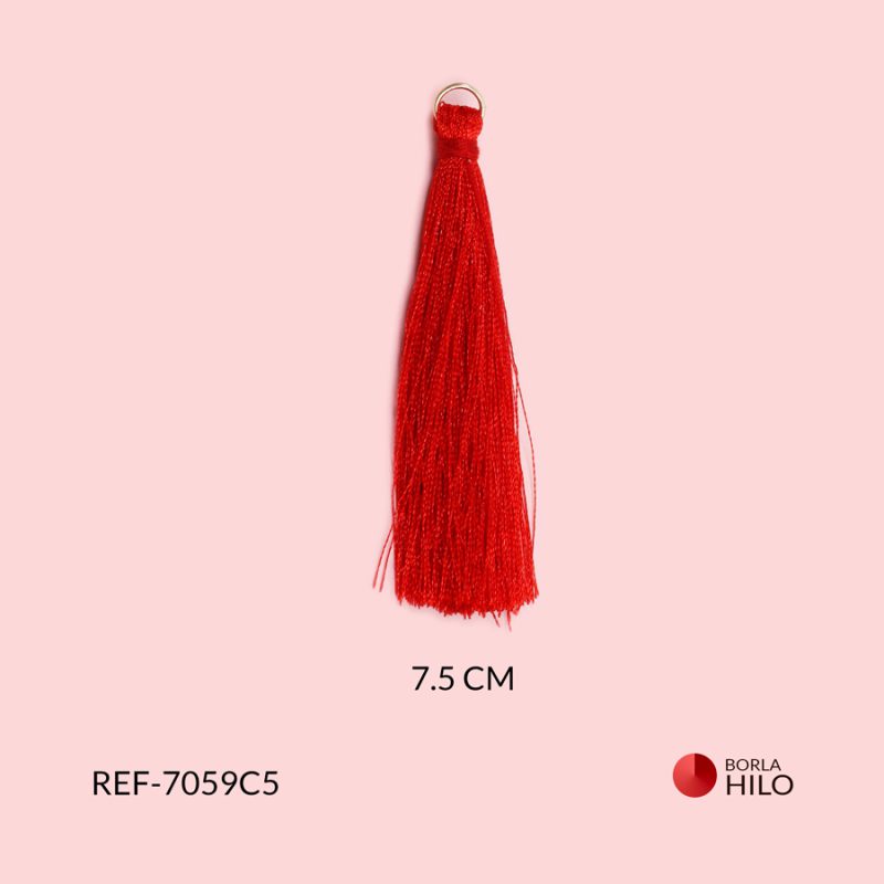 Borla roja hilo 7.5cm / paquete x 2 unidades / Ref-7059C5 / Ref-7059C5