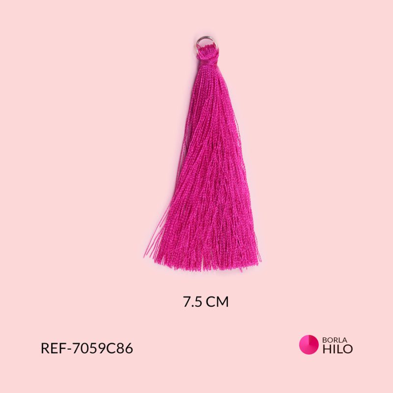 Borla Fucsia hilo 7.5cm / paquete x 2 unidades / Ref-7059C86 / Ref-7059C86