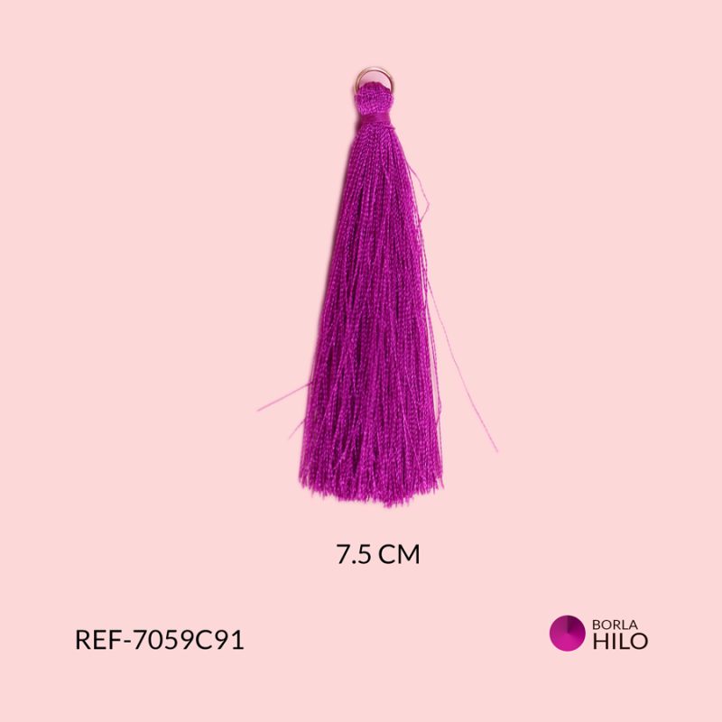 Borla morado V hilo 7.5cm / paquete x 2 unidades / Ref-7059C91 / Ref-7059C91