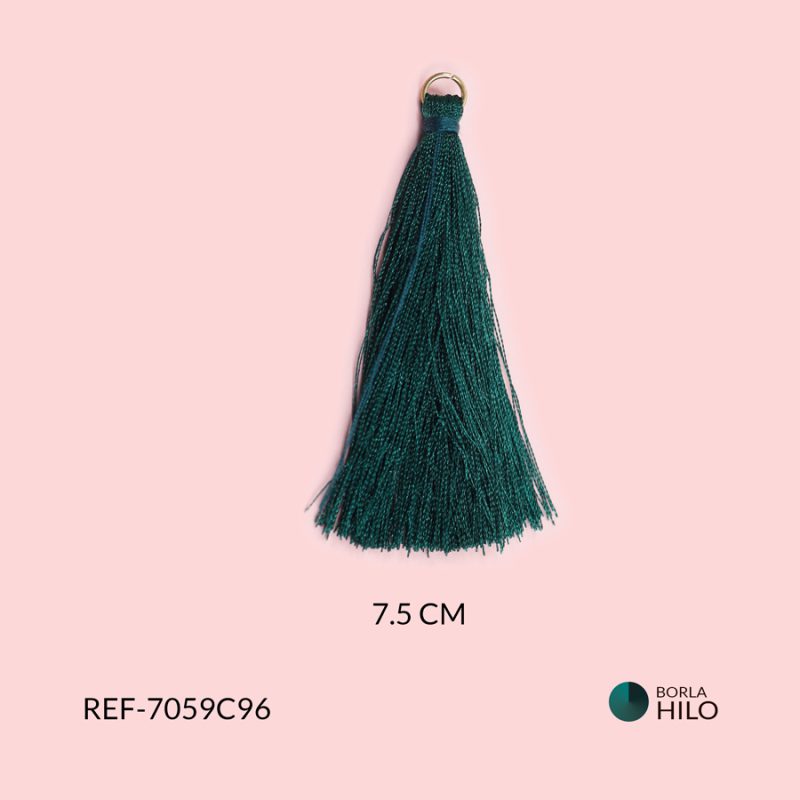 Borla Verde pino hilo 7.5cm / paquete x 2 unidades / Ref-7059C96 / Ref-7059C96