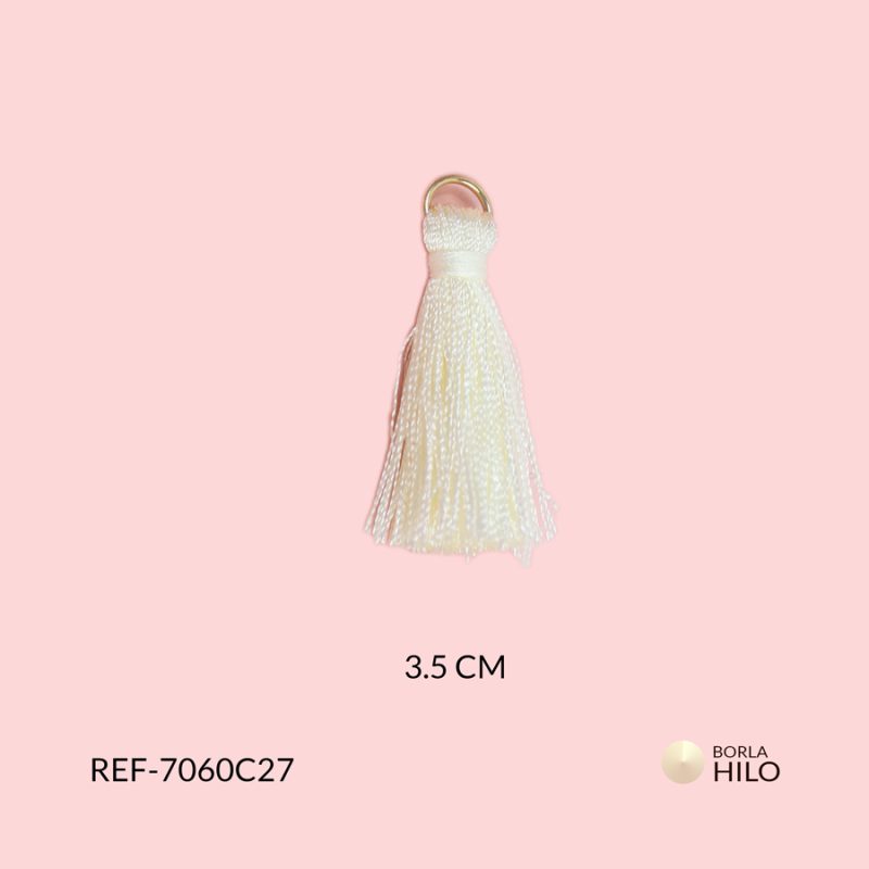 Borla blanco hueso hilo 3.5cm / paquete x 2 unidades / Ref-7060C27 / Ref-7060C27