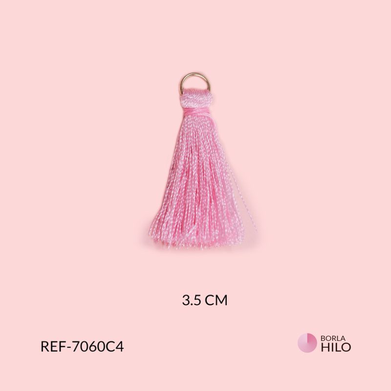 Borla rosada hilo 3.5cm / paquete x 2 unidades / Ref-7060C4 / Ref-7060C4