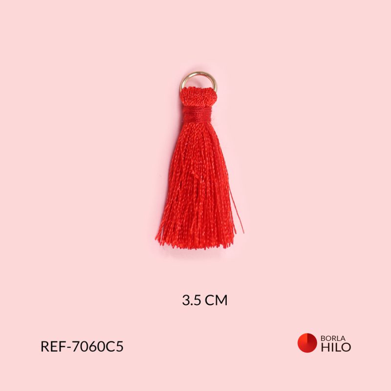 Borla roja hilo 3.5cm / paquete x 2 unidades / Ref-7060C5 / Ref-7060C5