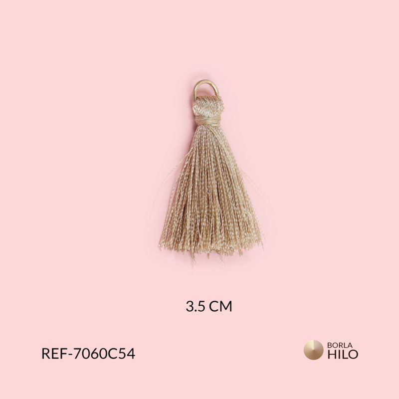 Borla beige oscuro hilo 3.5cm / paquete x 2 unidades / Ref-7060C54 / Ref-7060C54