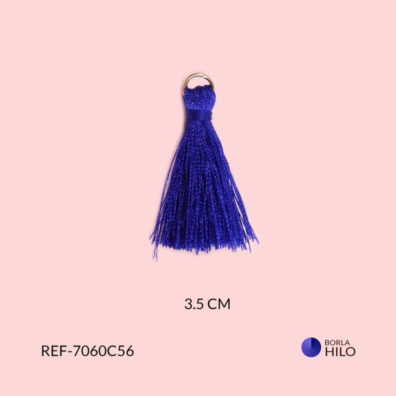 Borla azul rey hilo 3.5cm / paquete x 2 unidades / Ref-7060C56 / Ref-7060C56