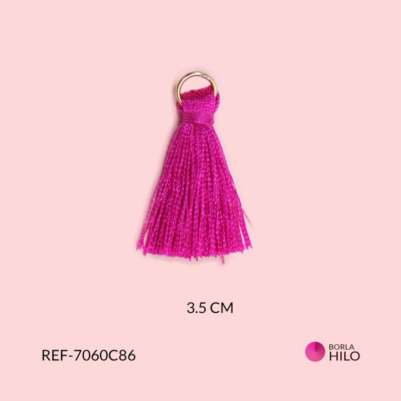 Borla Fucsia hilo 3.5cm / paquete x 2 unidades / Ref-7060C86 / Ref-7060C86