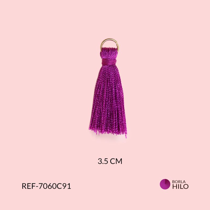 Borla morado violeta hilo 3.5cm / paquete x 2 unidades / Ref-7060C91 / Ref-7060C91