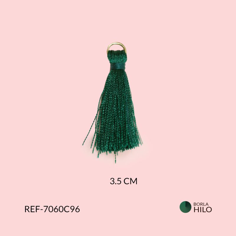 Borla verde pino hilo 3.5cm / paquete x 2 unidades / Ref-7060C96 / Ref-7060C96