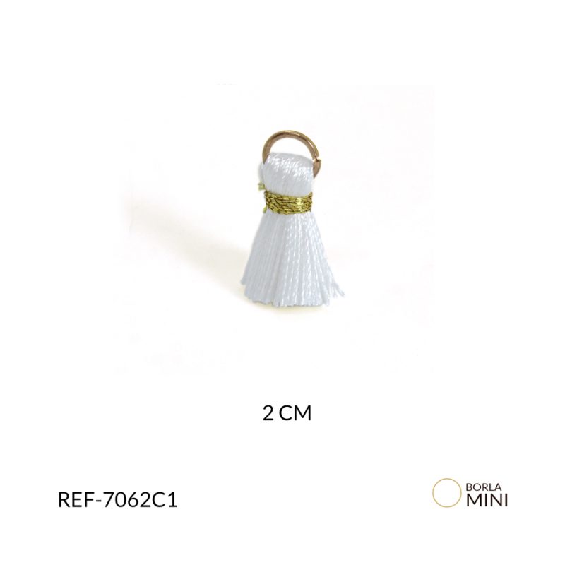 Borla mini blanca 2cm / x par / Ref-7062C1