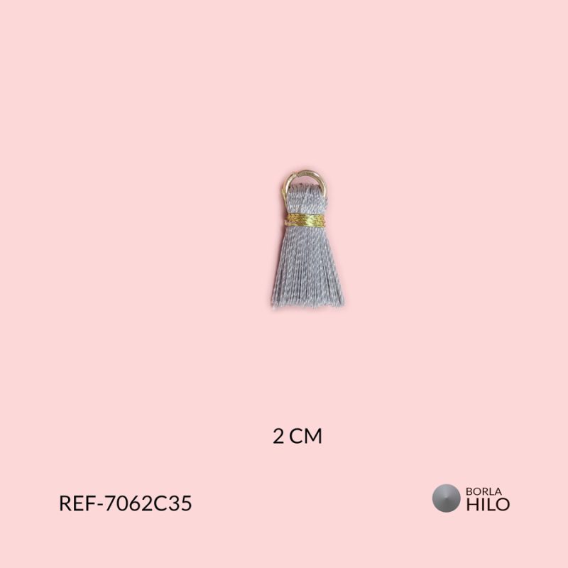 Borla mini gris 2cm / paquete x 2 unidades / Ref-7062C35 / Ref-7062C35