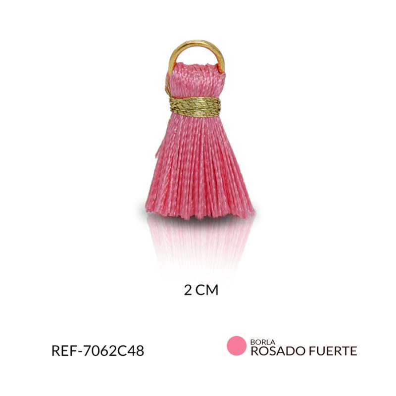 Borla mini rosado fuerte 2 cm / x par / Ref-7062C48