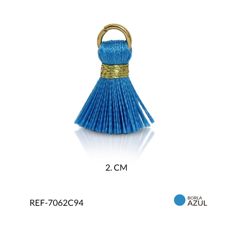 Borla mini azul z 2 cm / x par / Ref-7062C94