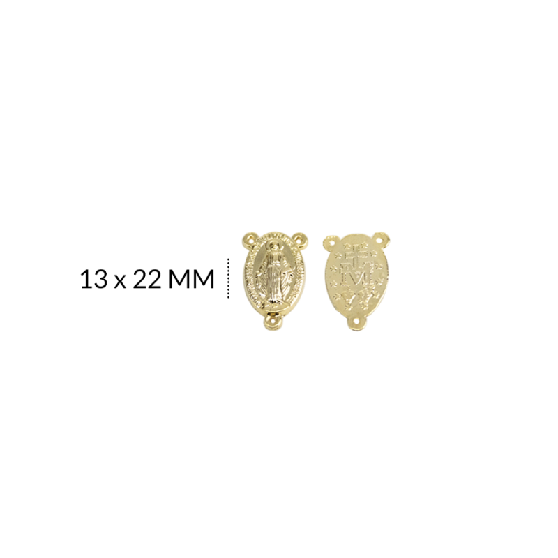 CRUCERO ZAMAK RELIEVE VIRGEN 13 X 22 MM / color dorado / X UNIDAD / REF-7311D / REF-7311D
