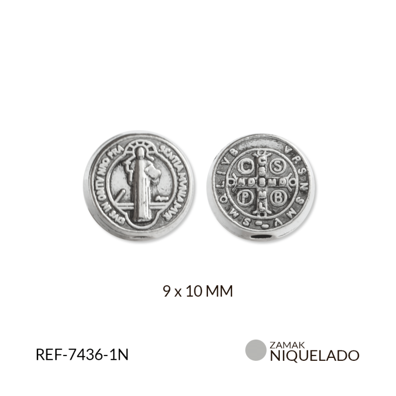 Separador Zamak san Benito 9x10mm / Paquete x 12 unidades / Ref-7436-1N / REF-7436-1N