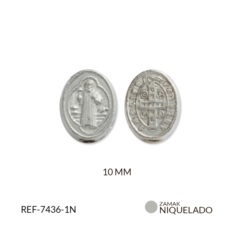 SEPARADOR ZAMAK SAN BENITO OVALADO 10MM / paquete x 12 und / REF-7437N