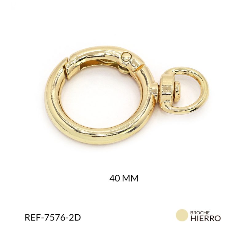 Broche en hierro mosquetón circulo 40mm / x unidad / Ref-7576-2D / Ref-7576-2D