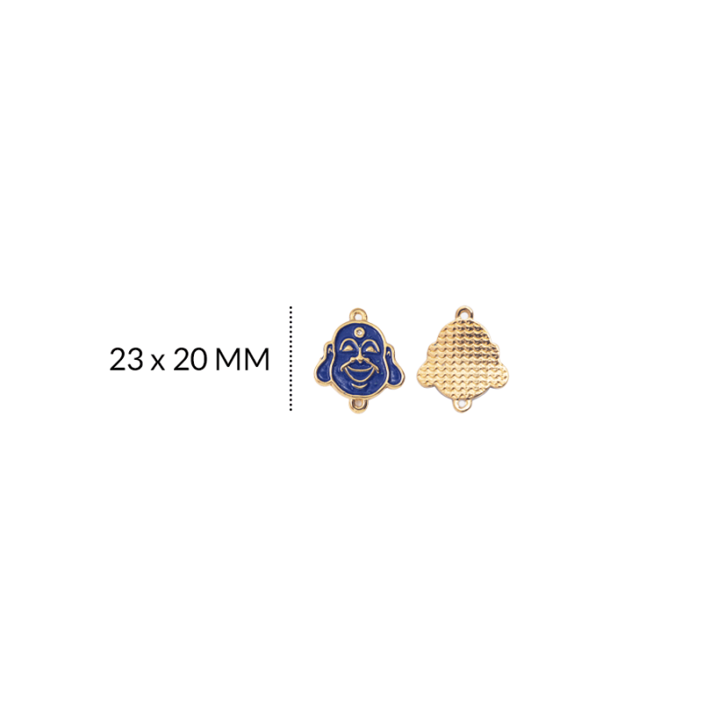 CENTRO PULSERA EN ZAMAK BUDA AZUL REY 23 X 20MM / color dorado / X UNIDAD / REF-8083Dazulrey / REF-8083D/ Azul Rey