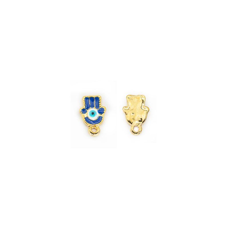 Dije en zamak mano fortuna resina azul rey / x unidad / Ref-5885D / REF-5885D-azulrey