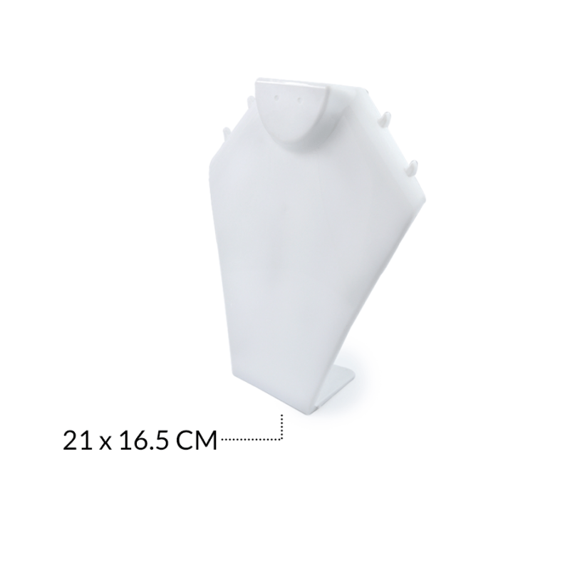 Exhibidor Cuello Acrilico plano grande blanco 16.5 x 21 cm / x und / REF-8719BL