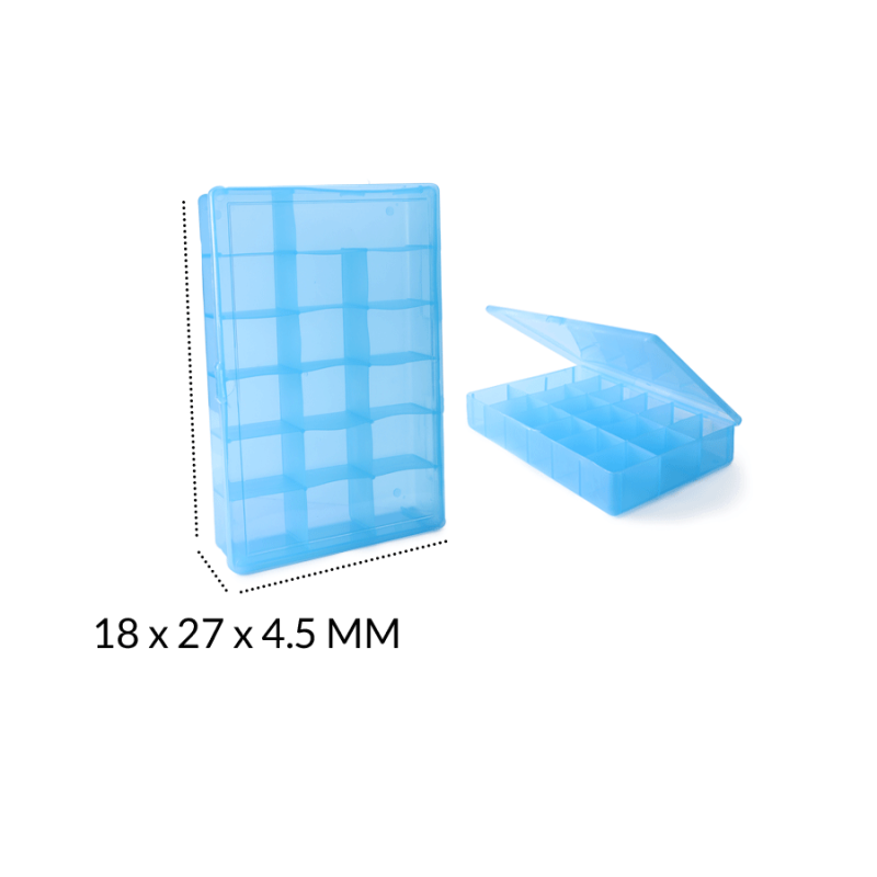 Organizador plástico 17 divisiones azul 18x27x4.5 cm / x unidad / Ref-8732AZ / REF-8732AZ