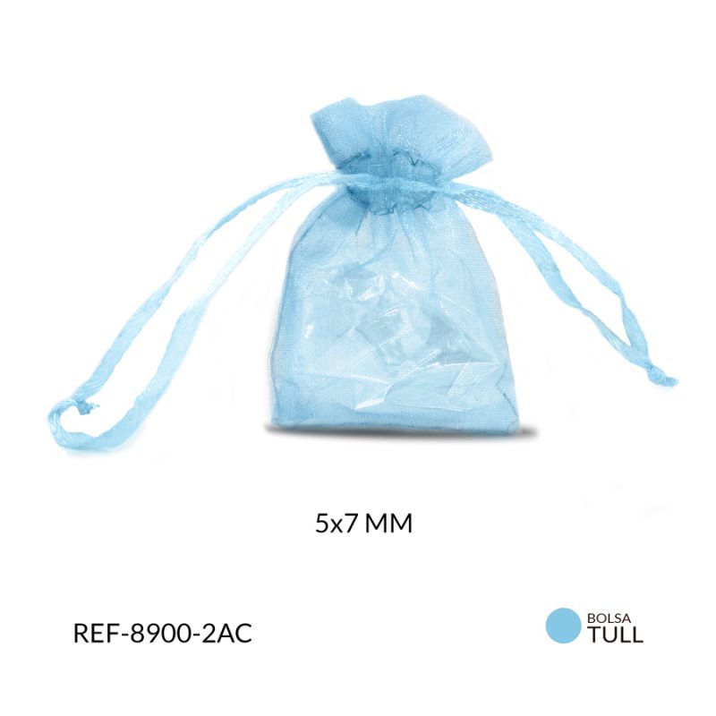 Bolsa Tull azul 5 x 7 cm / paquete x 6 unidades / Ref-8900-2AC