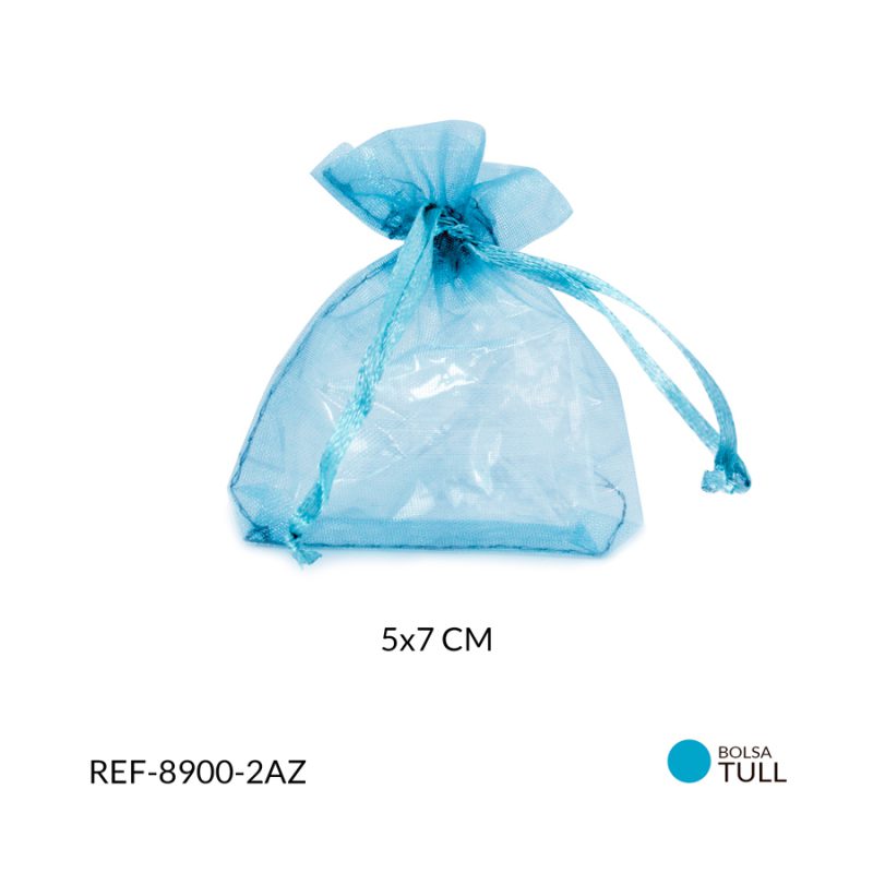 Bolsa tull Azul zafiro 5 x 7 cm / paquete x 6 unidades / Ref-8900-2AZ