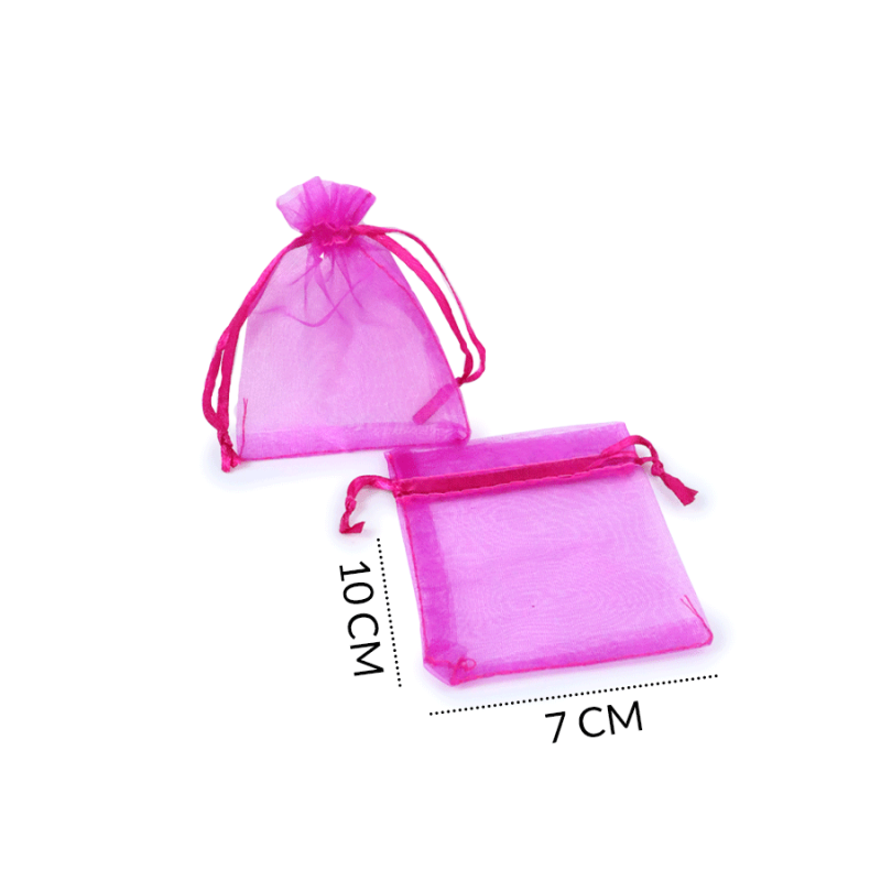 Bolsa tull fucsia oscuro 7 x 10 cm / paquete x 6 unidades  / REF-8901FO