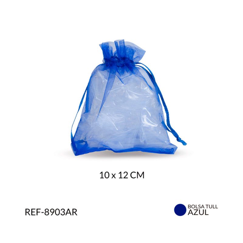 Bolsa tull azul rey 10X12 cm / paquete x 6 unidades / Ref-8903AR