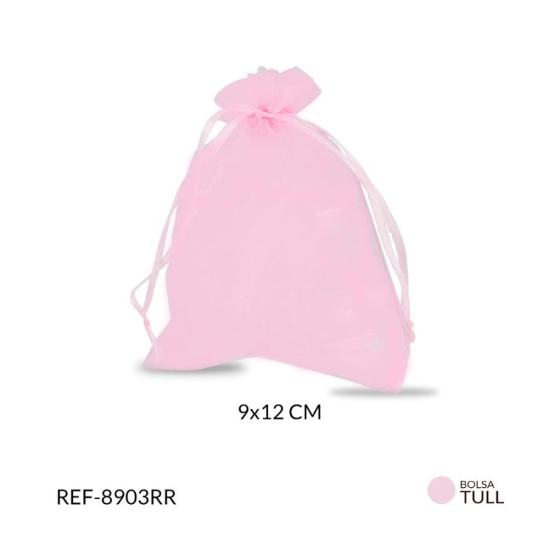 Bolsa Tull rosado 9 x 12 cm 10 x 12 cm / paquete x 6 unidades / Ref-8903RR / Ref-8903RR
