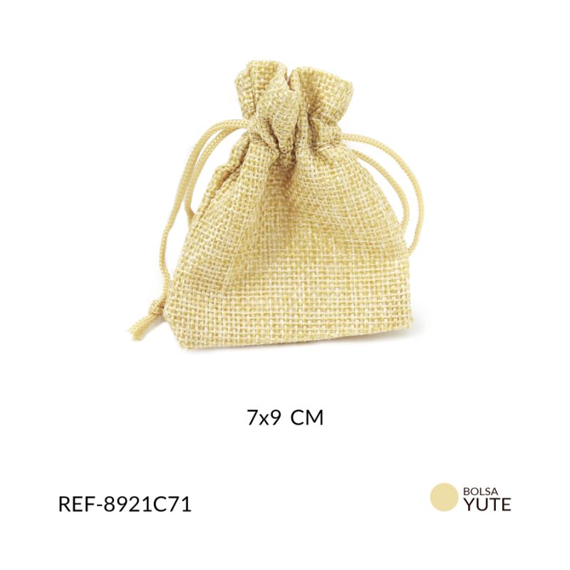 Bolsa Yute marfil 7x9cm /x unidad / Ref-8921C71 / Ref-8921C71
