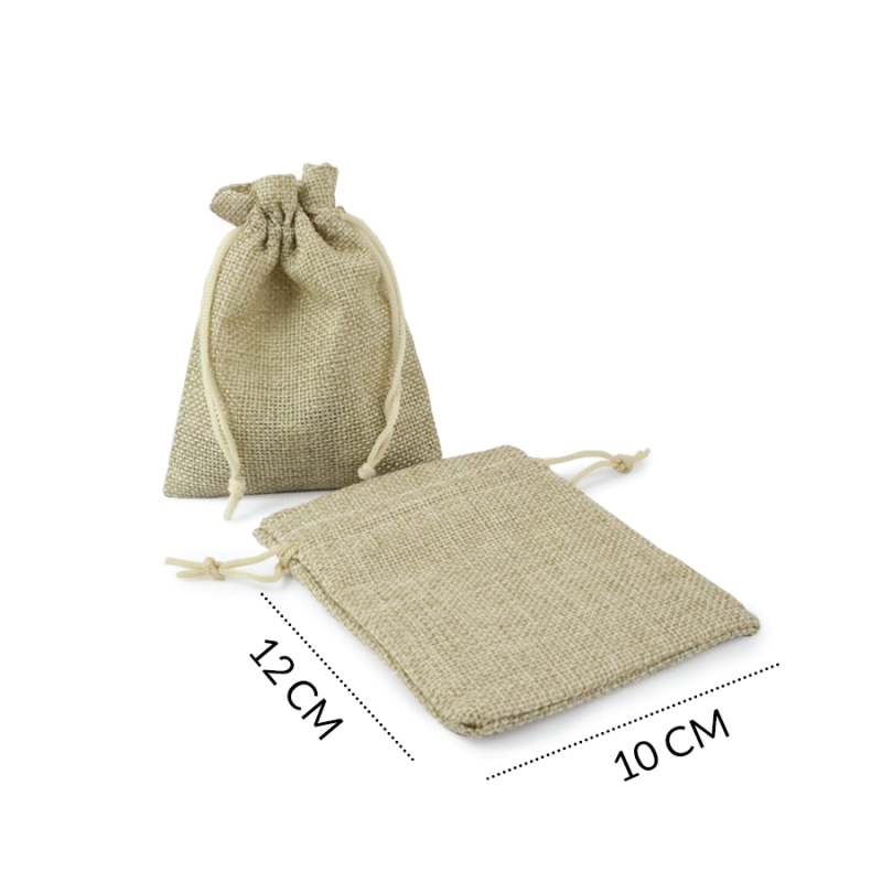 Bolsa yute beige10x12mm  / x unidad / Ref-8922C69 / Ref-8922C69