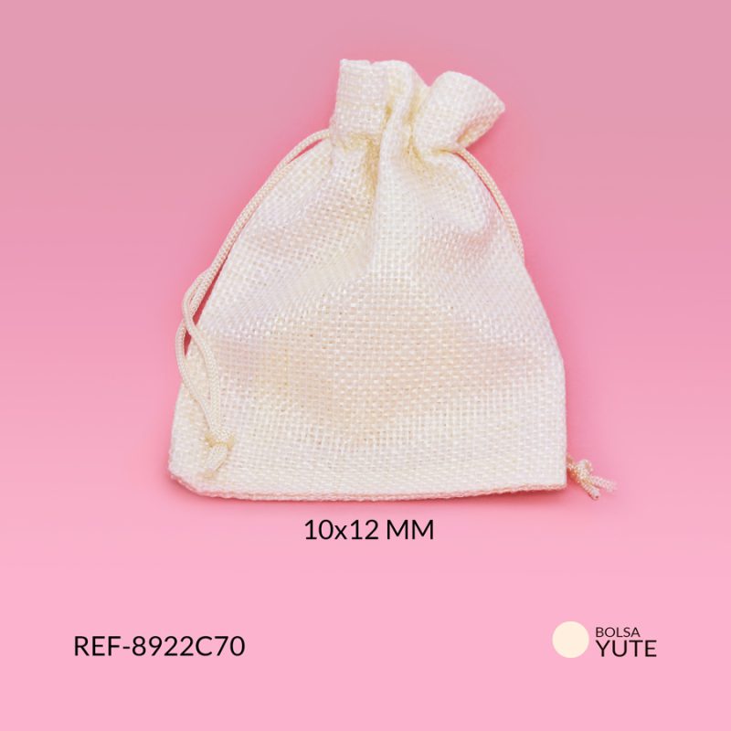Bolsa yute beige 10x12 mm /ref-8922C70 / x unidad / Ref-8922C70