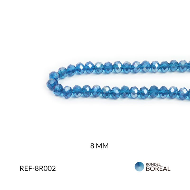 Rondel boreal azul grisasio 8mm / x sarta / Ref-8R002 / Ref-8R002