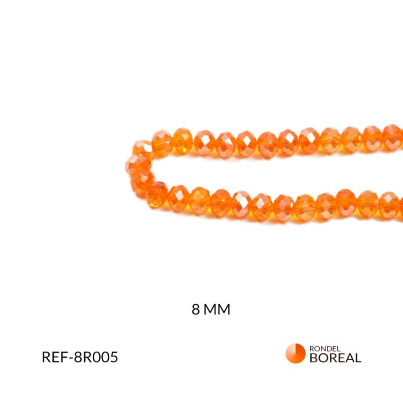 Rondel boreal naranja oscuro 8mm / x sarta / Ref-8R005 / Ref-8R005
